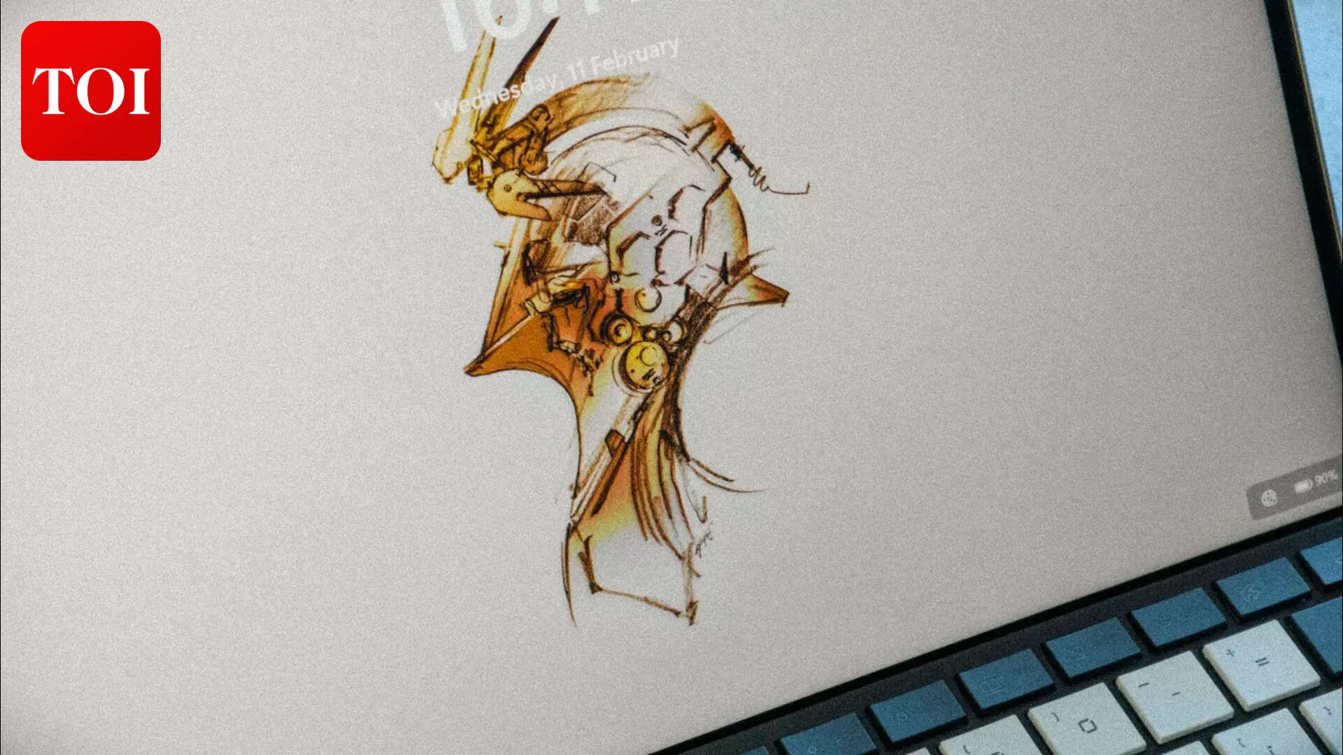 Shinkawa's Ludens sketch as the default wallpaper. The display makes a good first case for itself before you've even opened an app.