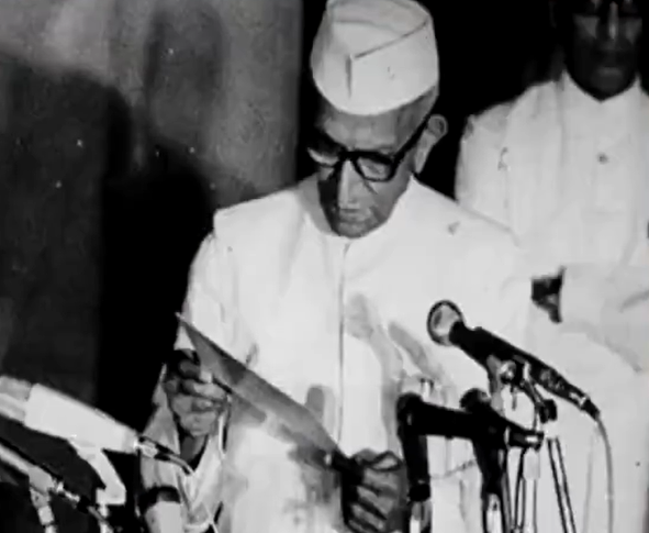 Moraji Desai taking oath (Image/X)