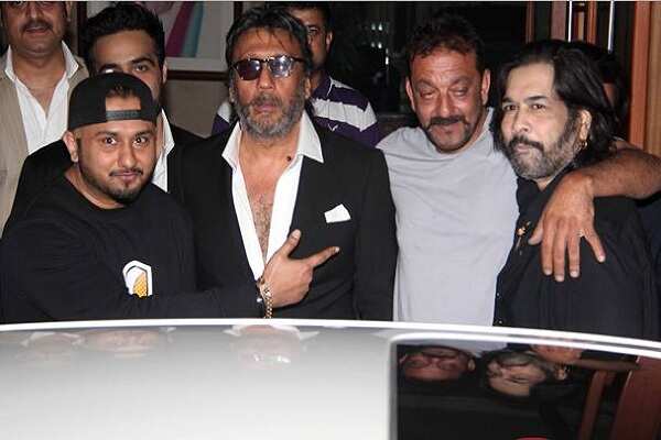 Jackie Shroff and Yo Yo Honey Singh with Sanjay Dutt