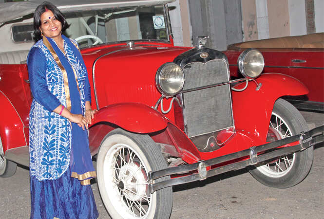 Anuradha Chauhan with her 1929 make Ford