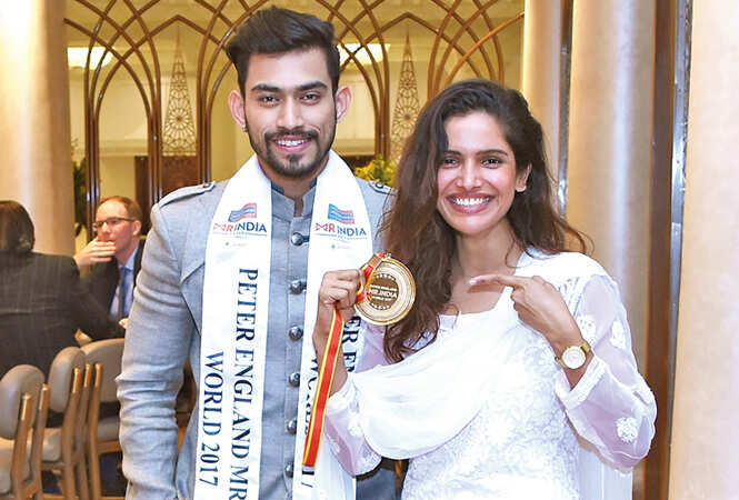 WINNERS ALL THE WAY: Jitesh with Lucknowite Vartika Singh, Miss Grand International 2015,  2nd runner-up (BCCL/ Farhan Ahmad Siddiqui)