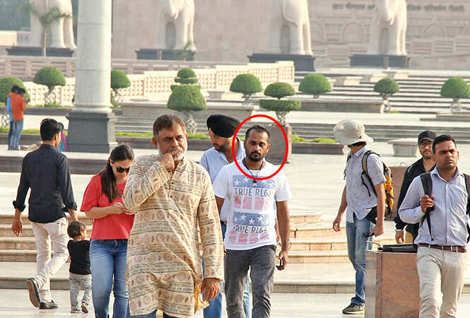 Deva Katta (in circle) during reccee at Ambedkar Park in Lucknow (BCCL/ Aditya Yadav)