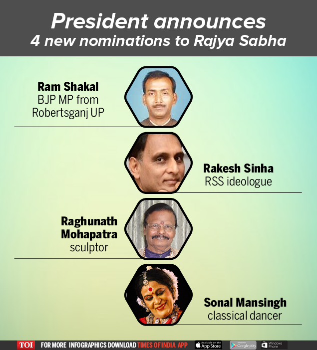 President announces  4 new nominations to Rajya Sabha