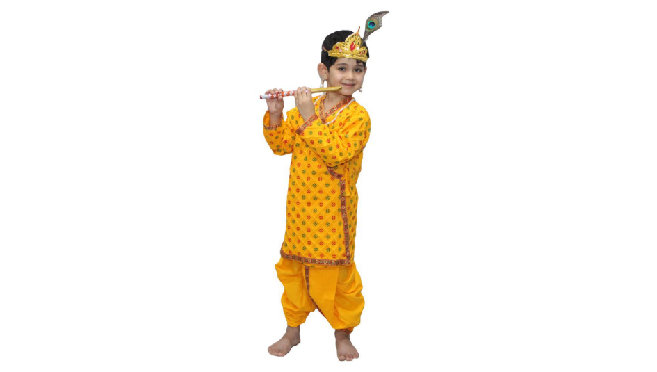 Krishna Costume Printed in Cotton Fabric