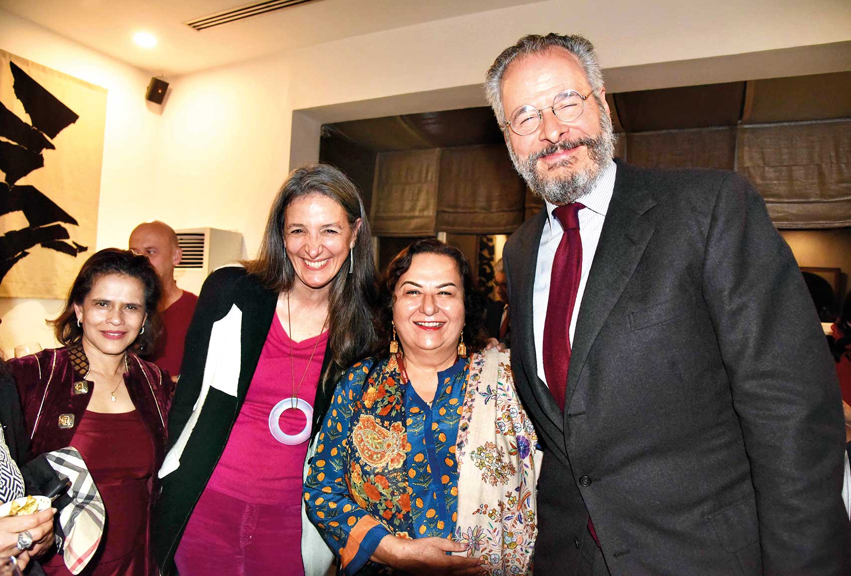 Catching up: (L-R) Beatrice, Pinky  Anand, with Brazilian Ambassador André  Aranha Corrêa do Lago