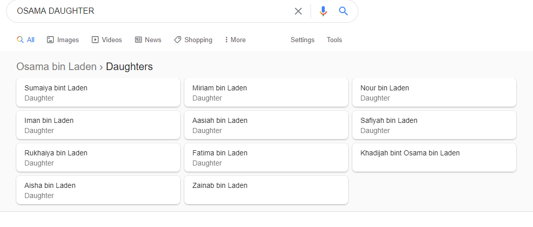 search results