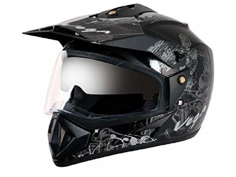 Off Road D V Sketch Black Silver Helmet-L