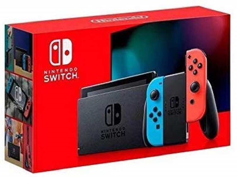 Nintendo Switch with neon red and neon blue Joy‑Con - Version 2