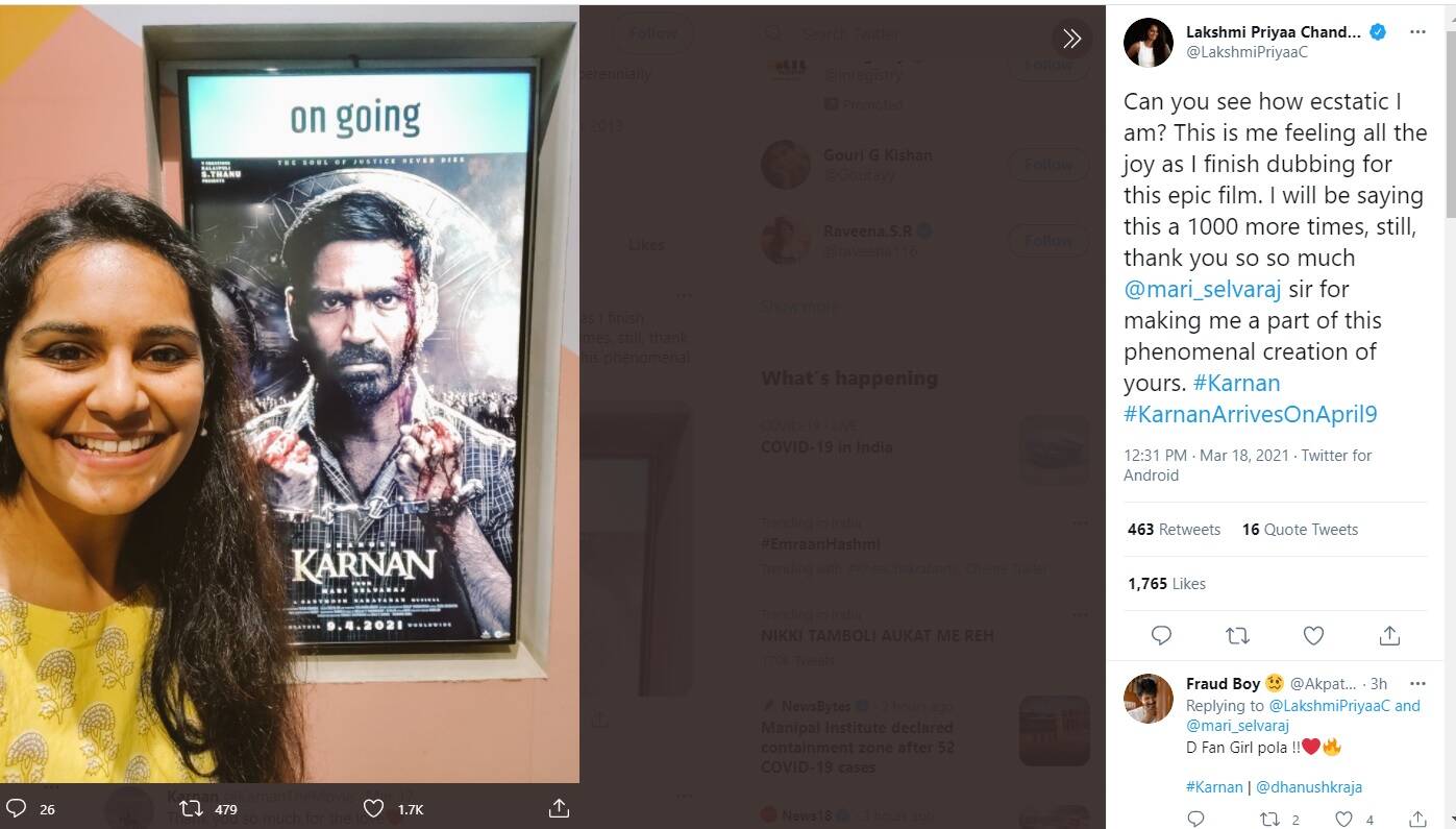 lakshmi priyaa tweet