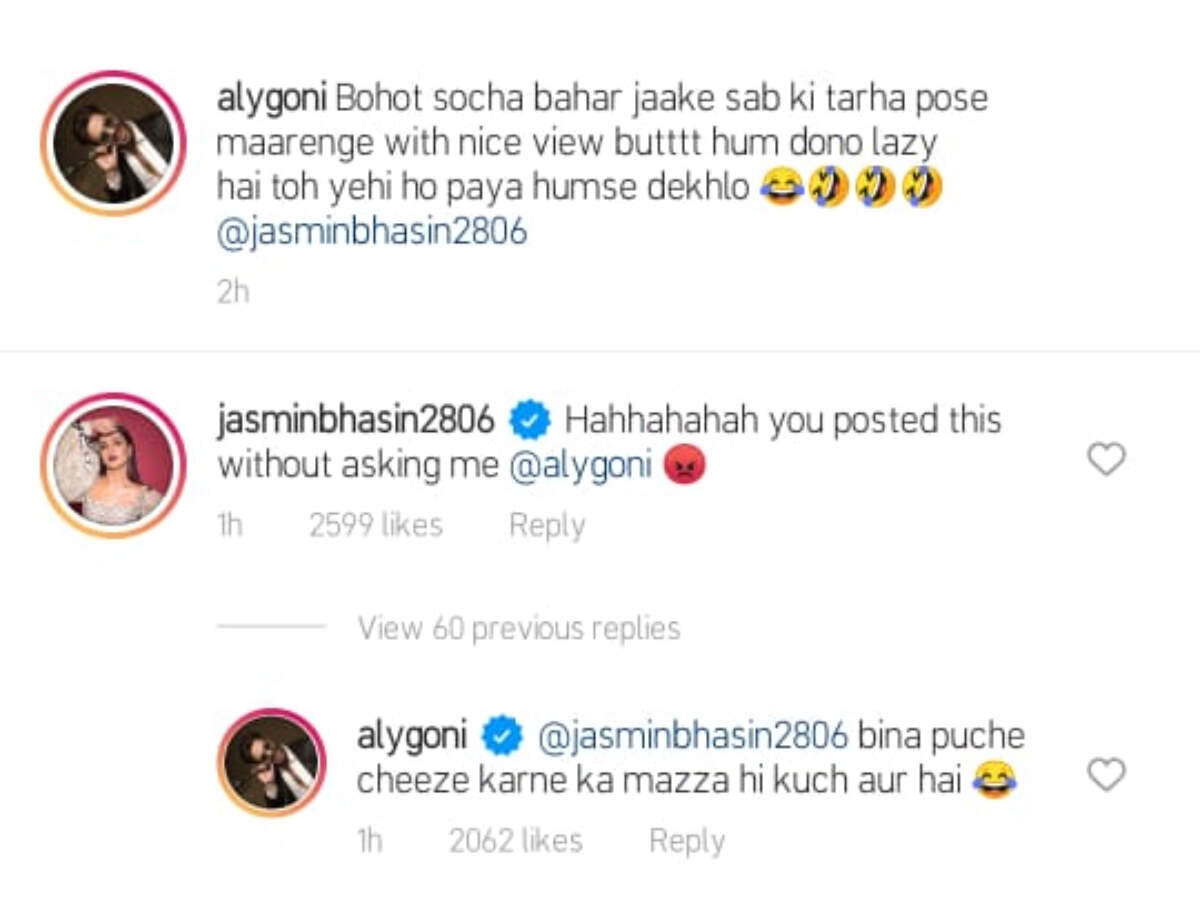 Aly Goni Jasmin Bhasin comment