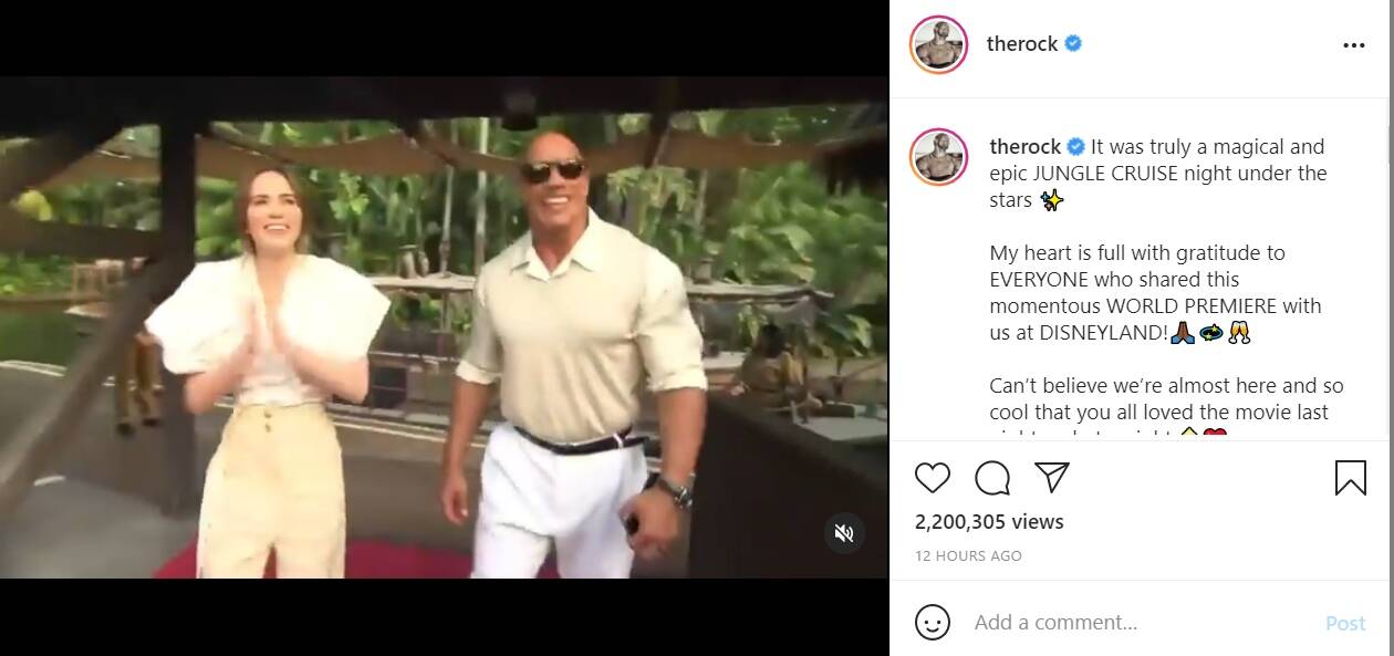 Dwayne Johnson shared about 'Jungle Cruise'