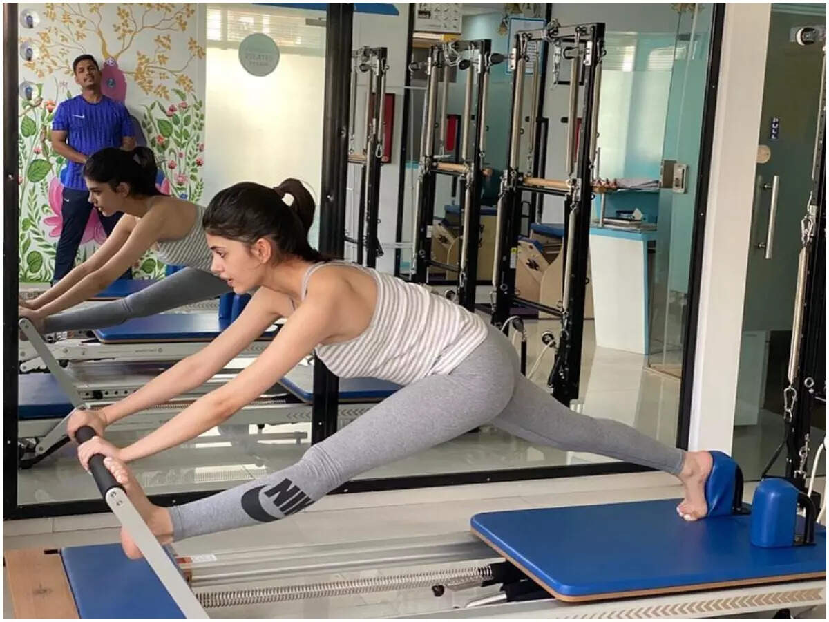 Sanjana Sanghi working out in her gym