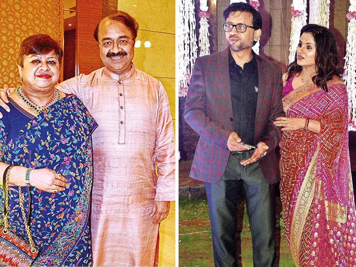 (L) Neeru Mishra and VK Mishra (R) Manish and Mamta Bhura