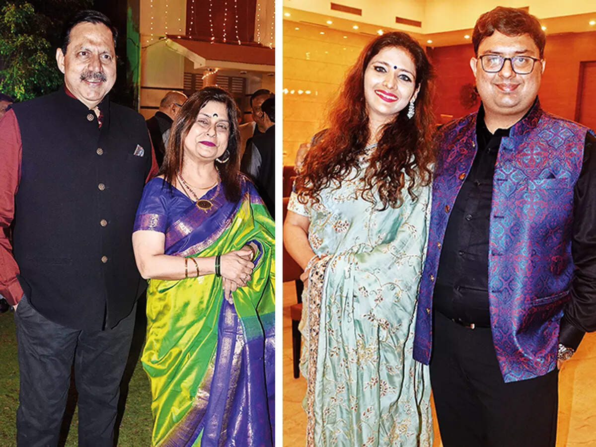 (L) Sanjeev and Vanita Mehrotra (R) Rashi and Shivanshu Misra