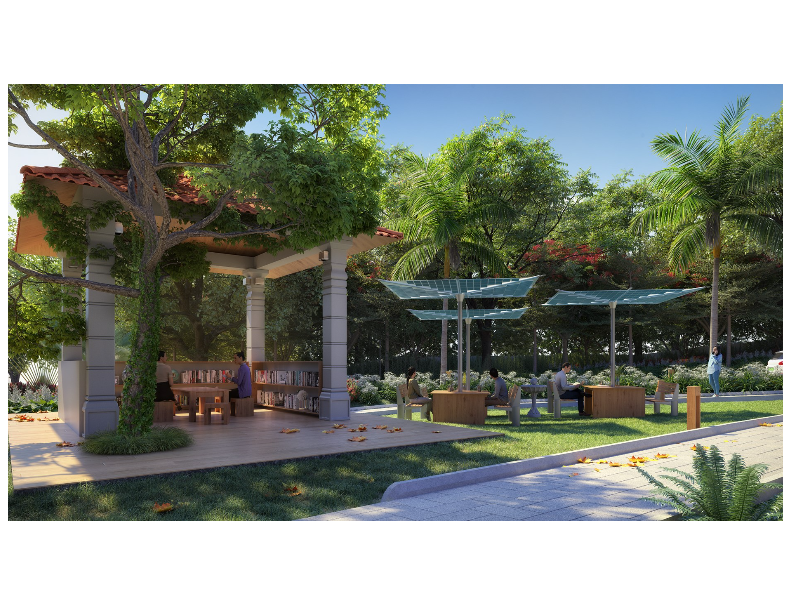 Open-air-reading-lounge-and-Solar-powered-working-pods