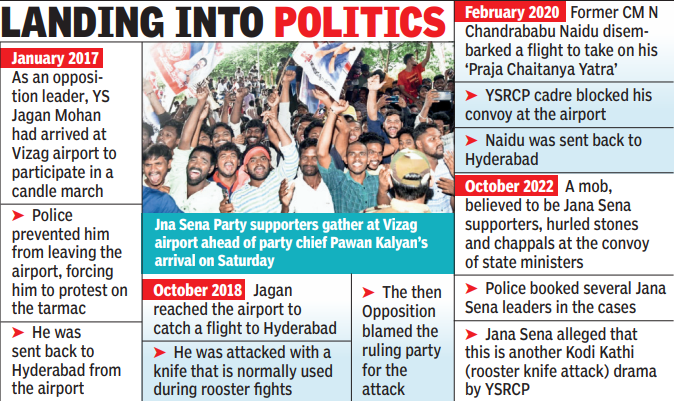 Vizag airport emerges as nerve centre of AP politics