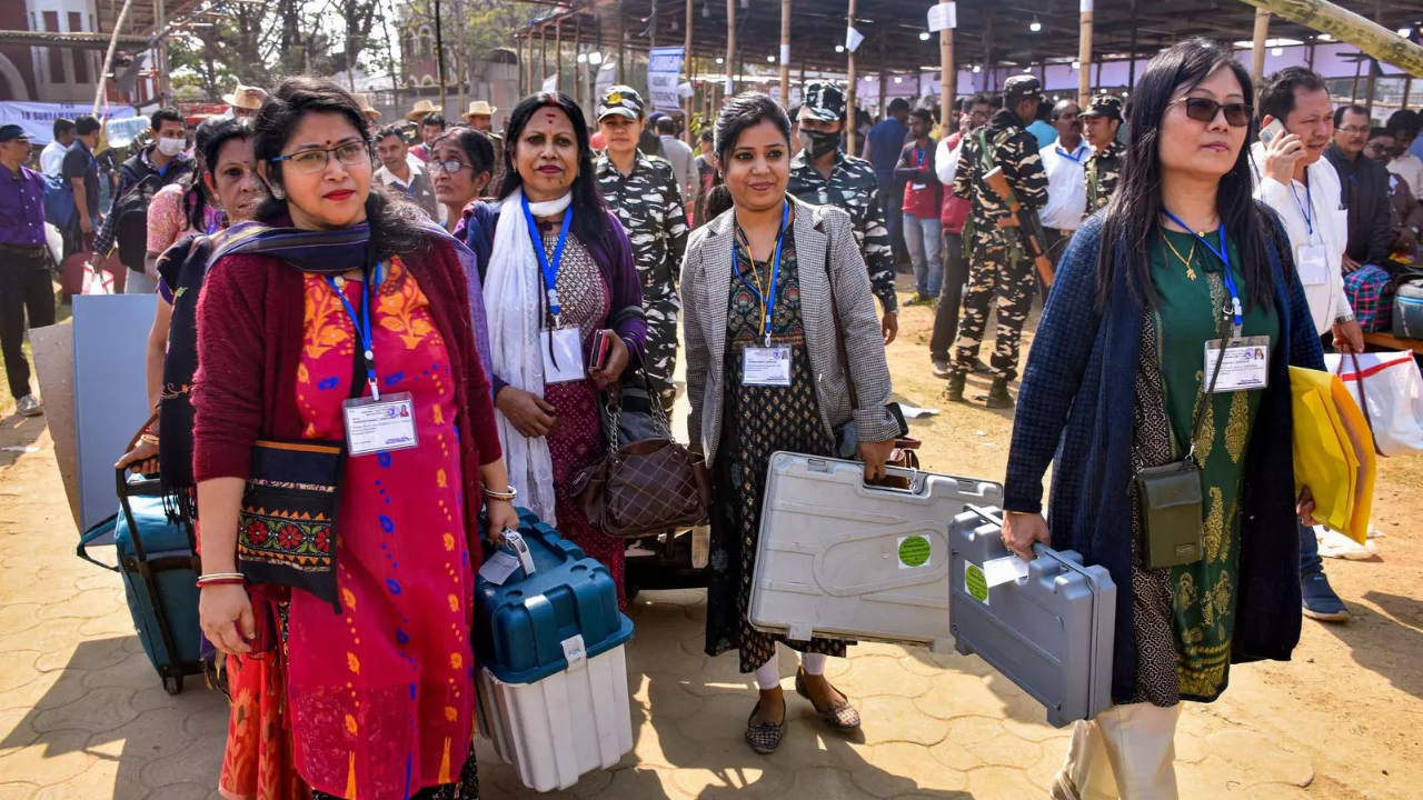 Women poll officials in Agartala