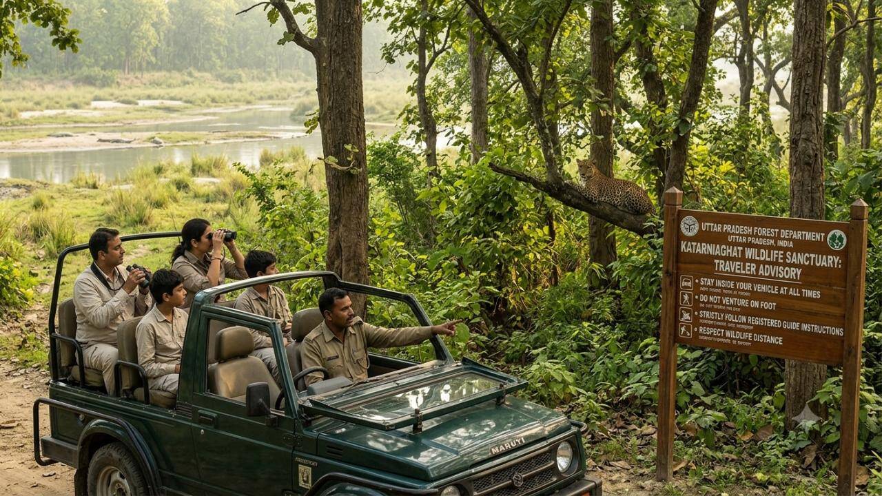 Tourists in wildlife