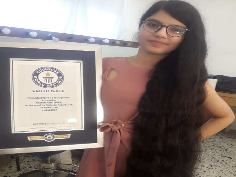 Gujarat Teen Enters Record Books With 170 5cm Long Hair Ahmedabad News Times Of India