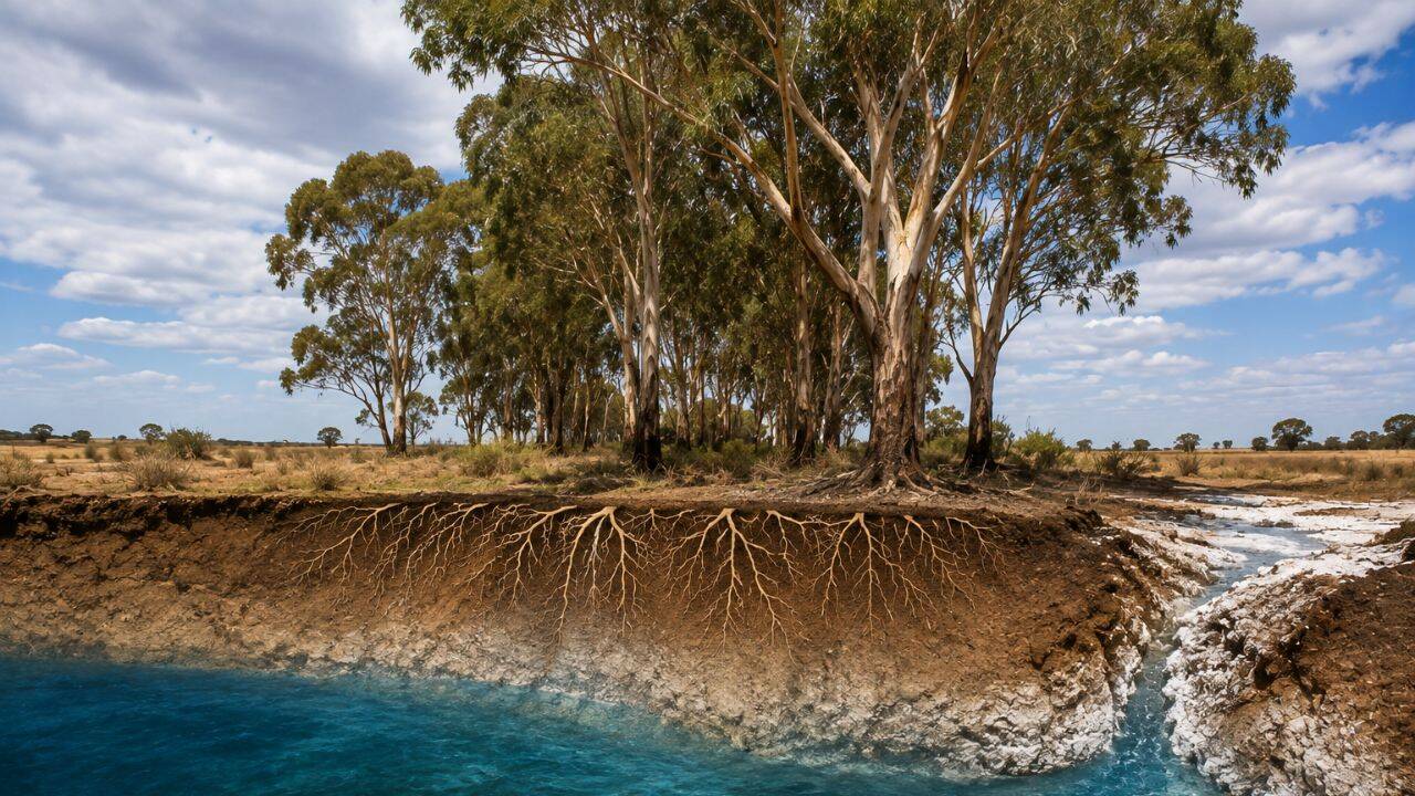 Why didn't the eucalyptus trees solve the salinity problem
