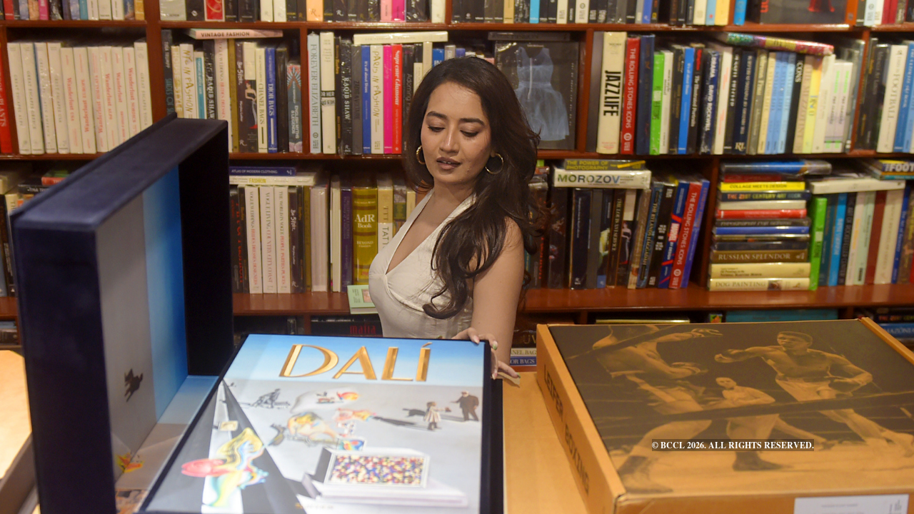 A real gold-embossed volume featuring Salvador Dalí’s most iconic works and tracing the artist’s life sits discreetly inside the luxury bookstore in Khan market