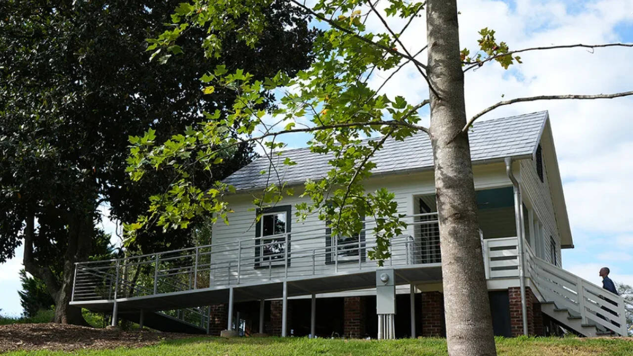 The work included repairing the entryways and walls, evening out the floors and adding an accessible ramp (National Trust for Historic Preservation photo)<br>