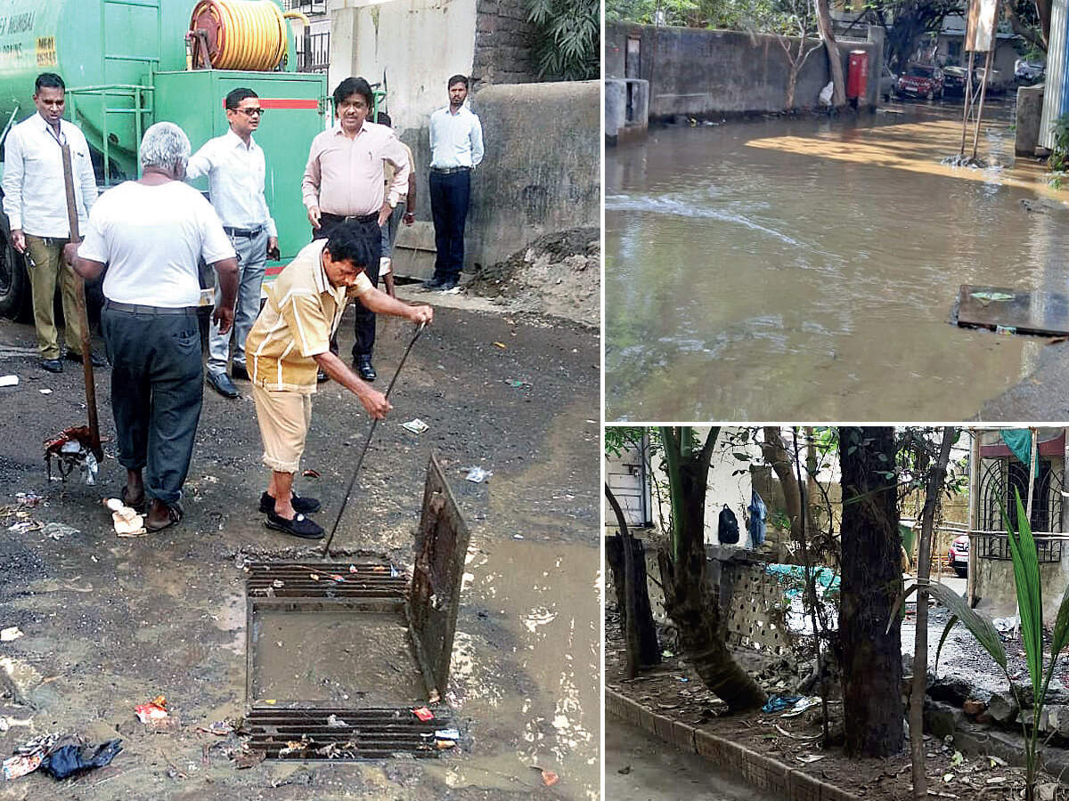 BMC Choked drains flood three Kalina societies