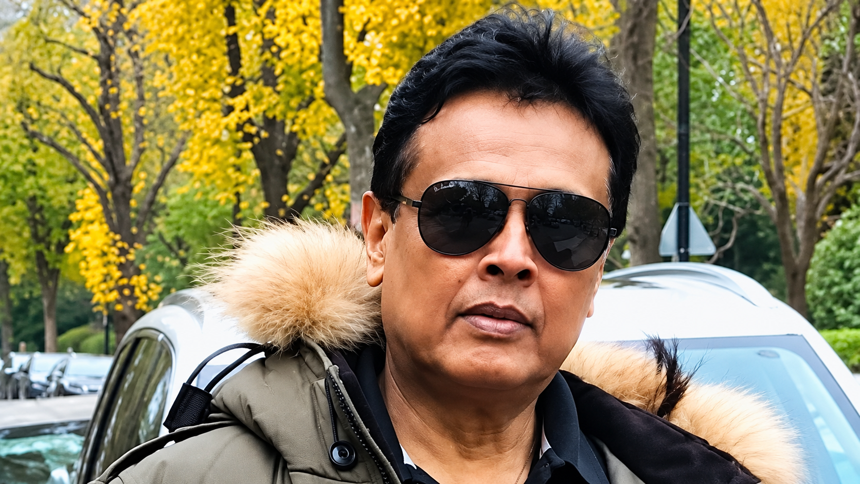 Autumn Street Portrait in Fur-Hooded Parka