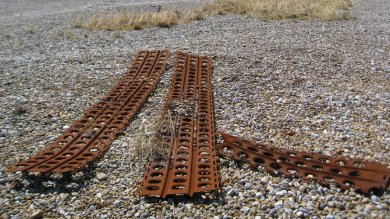 Discarded_Perforated_Steel_Planking_-_geograph