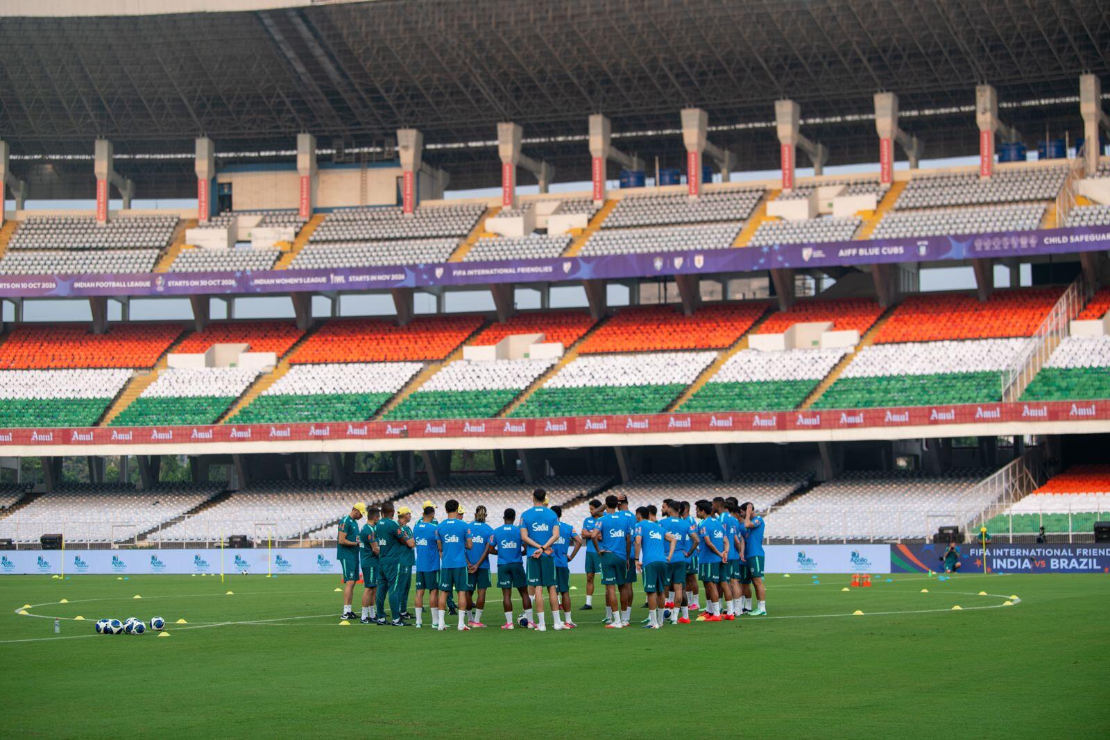 India host Brazil at Kolkata&rsquo;s Salt Lake Stadium in a high-profile football friendly on Saturday.