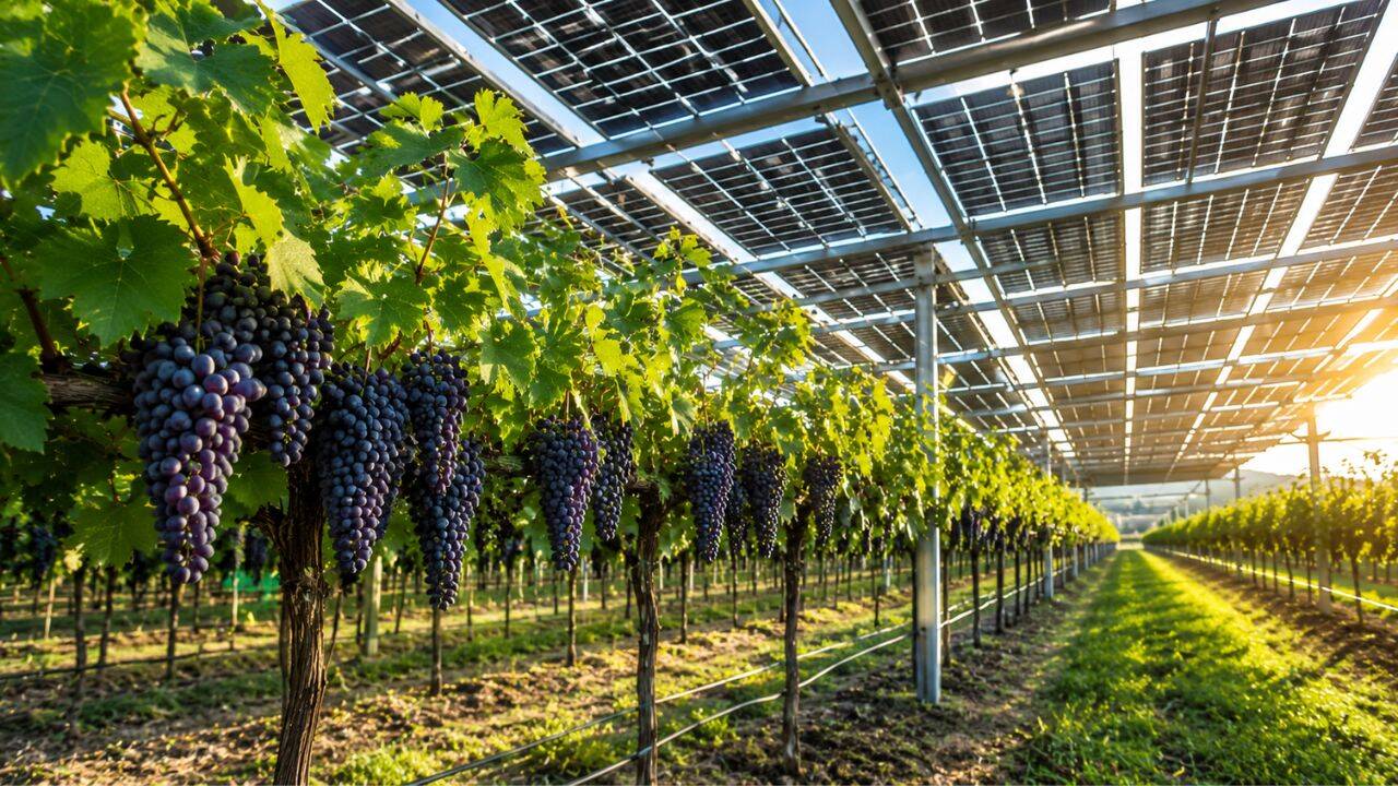 How solar panels helped grapevines produce 277% more grapes
