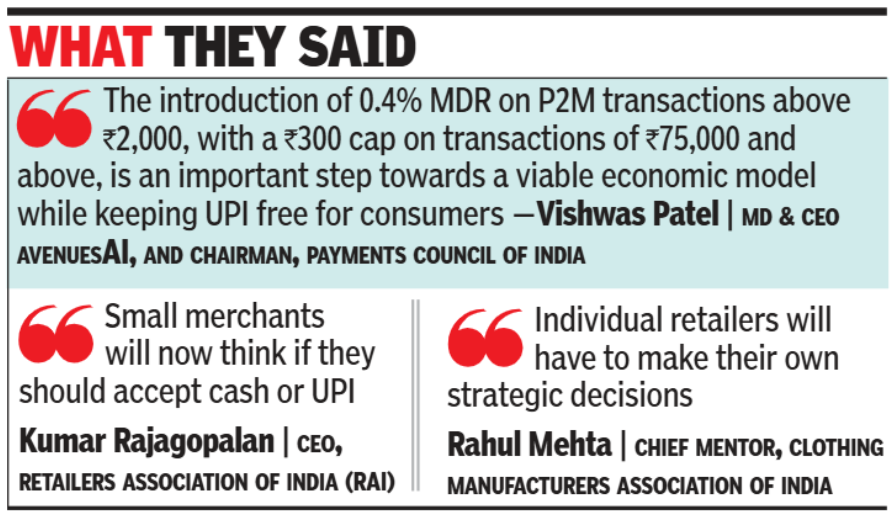 What experts said about the introduction of 0.4% MDR on UPI transactions What they said