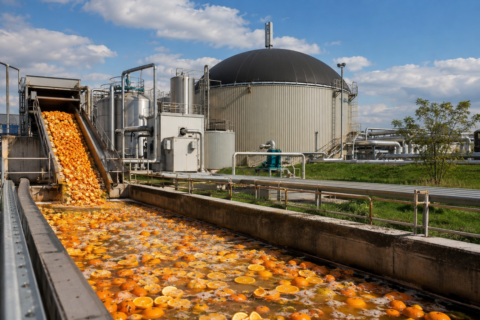 A huge facility built around citrus waste (Image: AI Generated)<br>