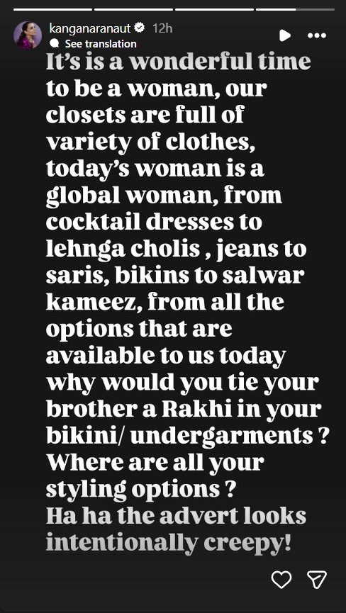 Kangana Ranaut instagram story