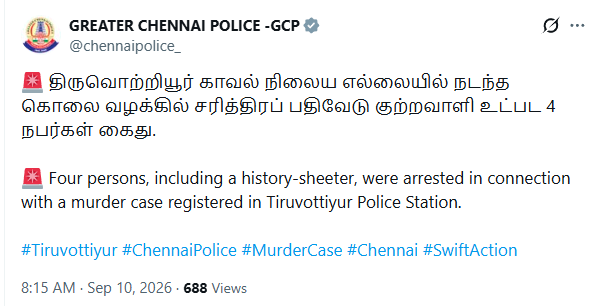 Chennai Police tweets