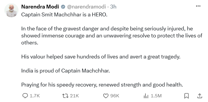 PM Modi X post