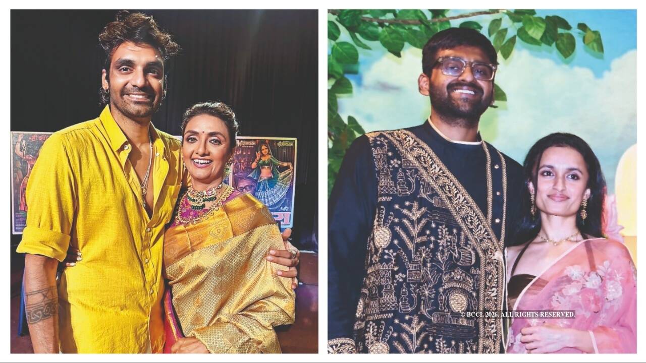 Shanthi Priya with Shubham Ray and (right) Shishya S Shantaram and Gauravi C Shantaram