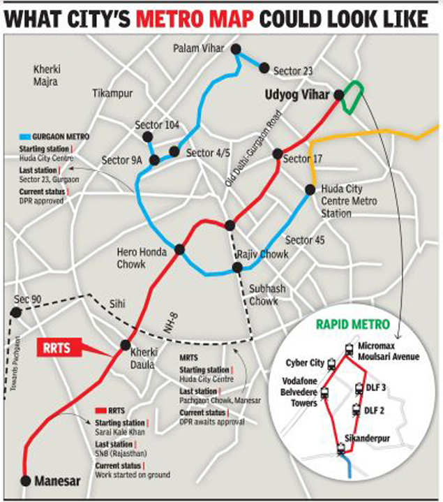 Search for a metro line that fits Gurugram | Gurgaon News - Times of India