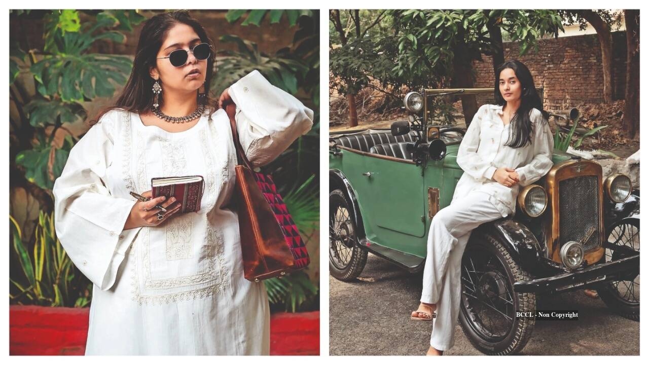 Naghma Chikankari ft baggy fits