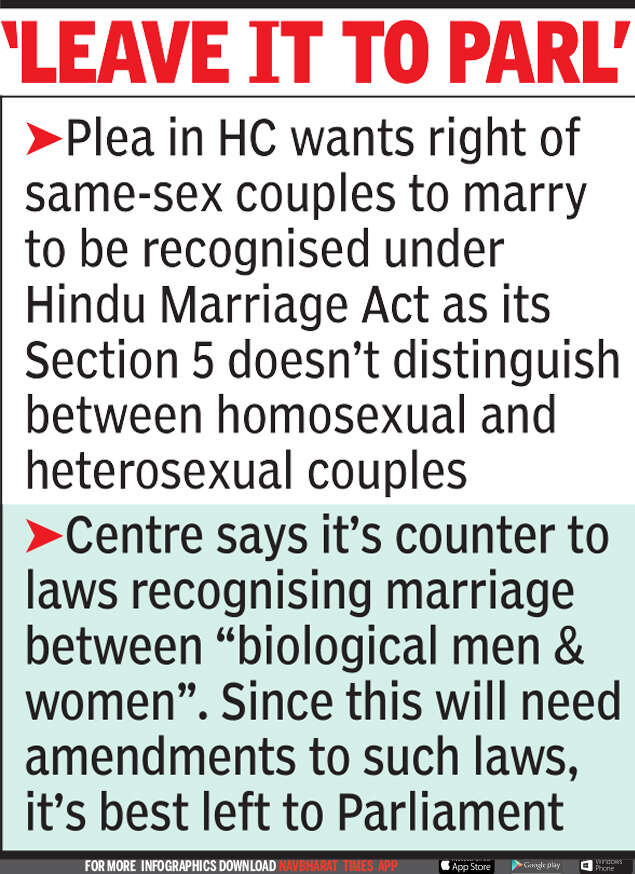 Can T Legalise Same Sex Marriage Government India News Times Of India