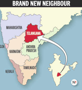 telangana andhra pradesh karnataka map Karnataka Will Have 6 State Borders With The Addition Of Telangana telangana andhra pradesh karnataka map