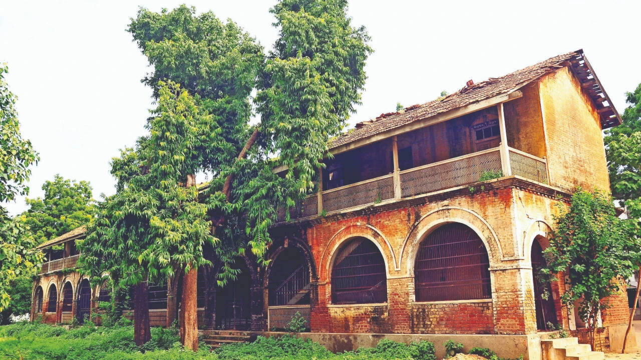 The school building before restoration