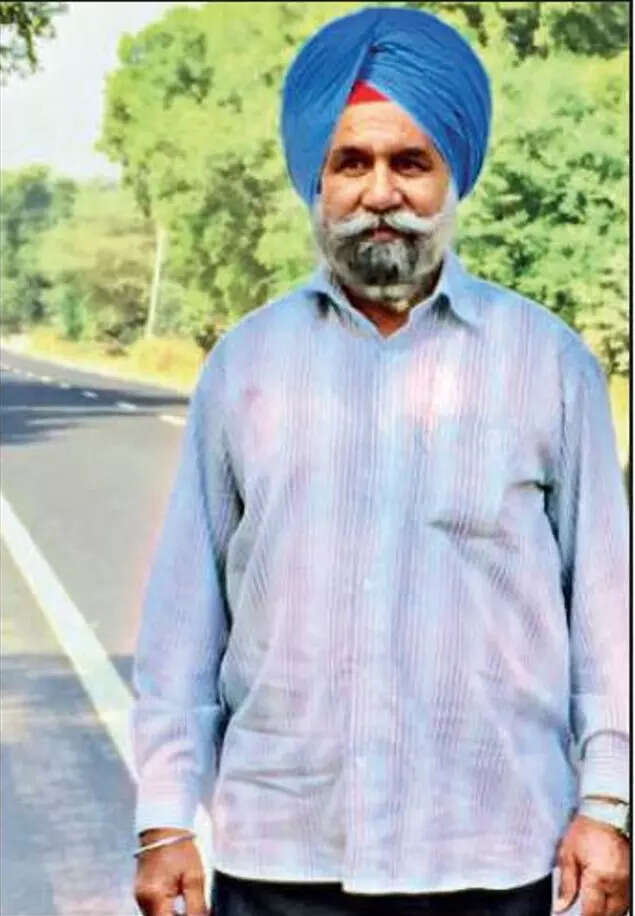 Naib Subedar Harbans Singh (retd) at his village, Banur