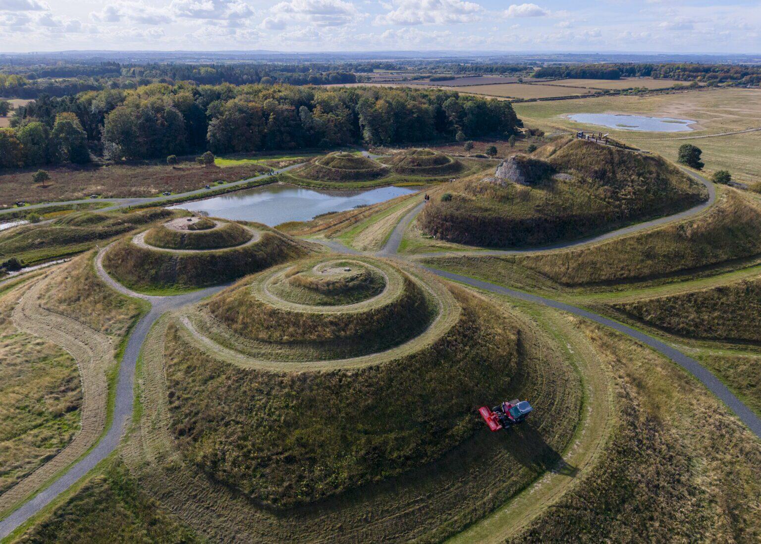 The giant reclining female figure was built using 1.5 million tonnes of rock and soil.