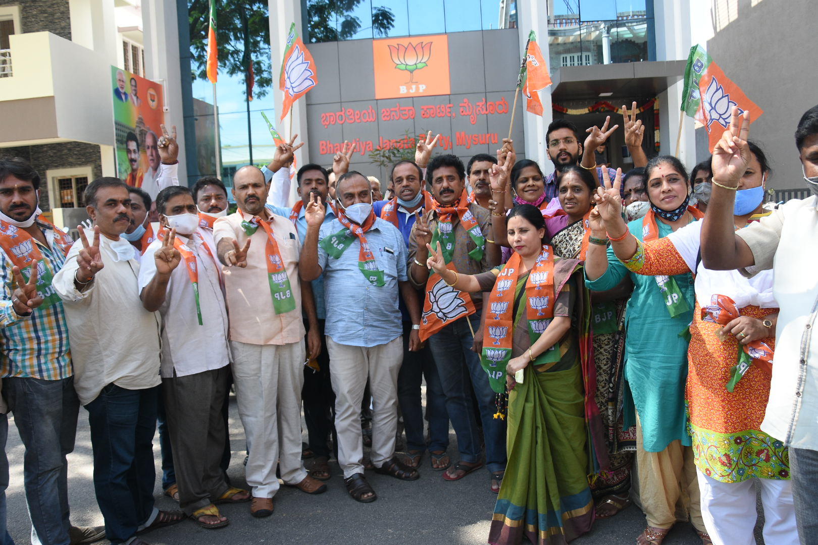 Karnataka Bypolls: BJP Workers Celebrate Victory; Congress Accepts Defeat