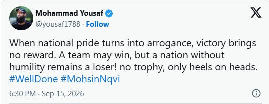 Mohammad Yousuf post<br>