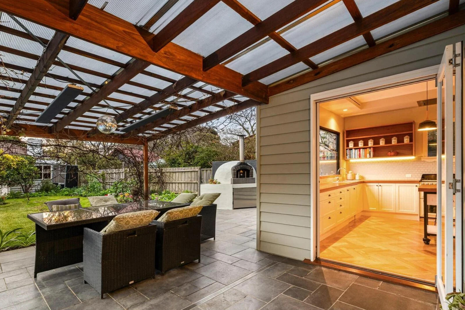 The pizza place and outdoor seating
