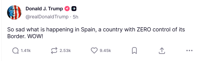 Trump takes aim at Spain.