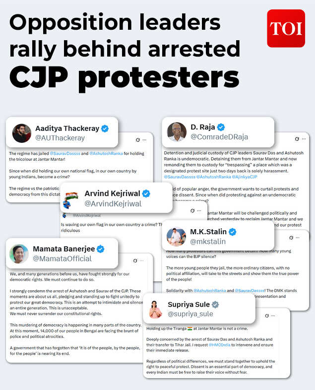 Opposition leaders  rally behind arrested CJP protesters