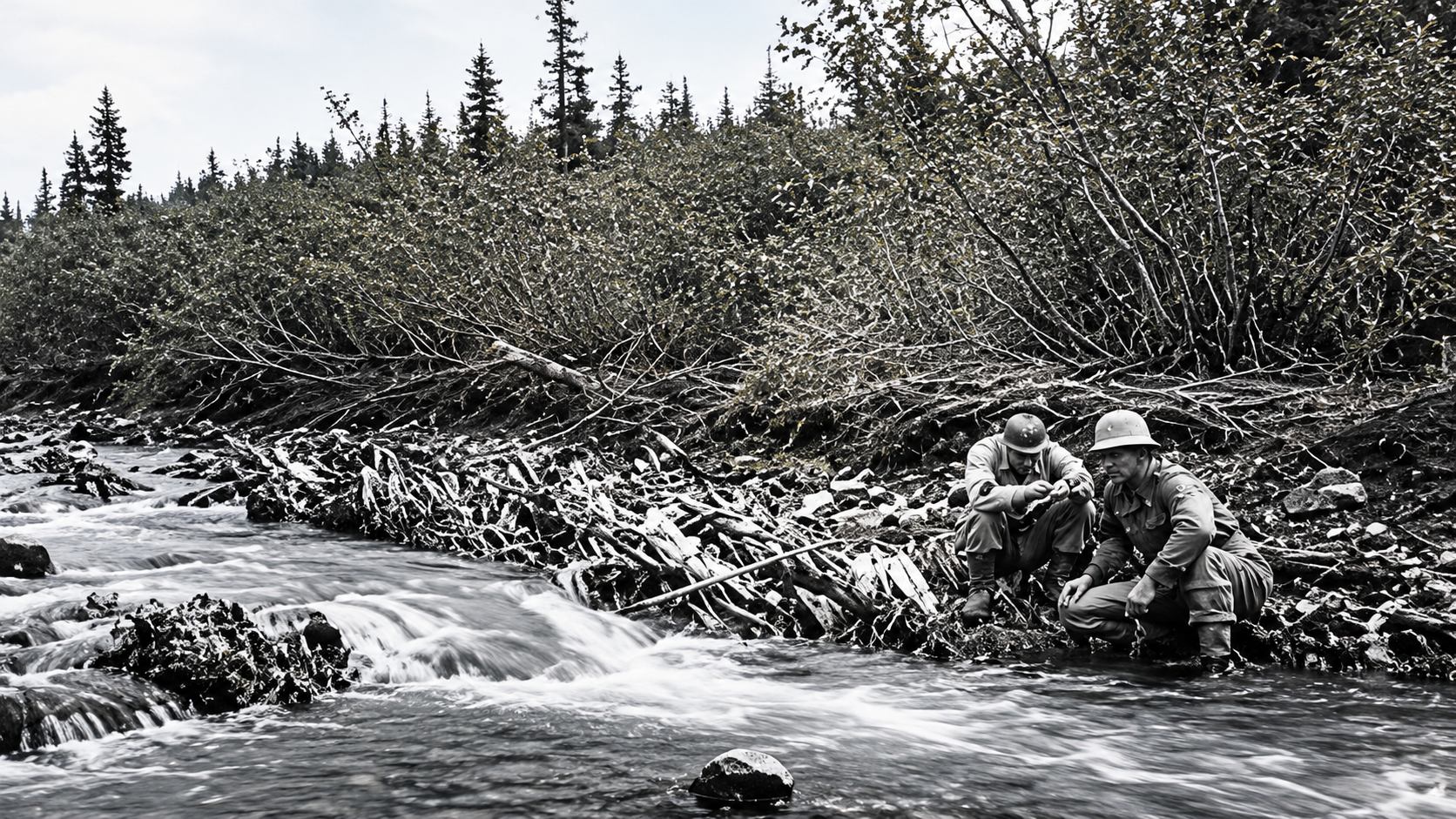 Prospectors on Myrtle Creek near Middle Fork of Koyukuk River, 1899 (Image: USGS Photographic Library)